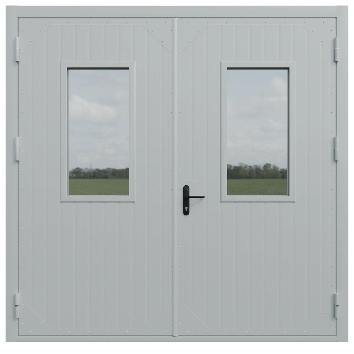 Ворота технические на сендвиче с окном (ВРМО)